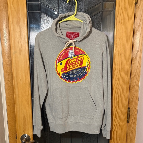 Lucky Brand Other - Lucky Brand Gray Hoodie with Colorful Logo
